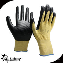 SRSAFETY 13G tejido de poliéster U3 recubierto negro guantes de nitrilo / color nitrilo guantes / nitrilo trabajo guantes